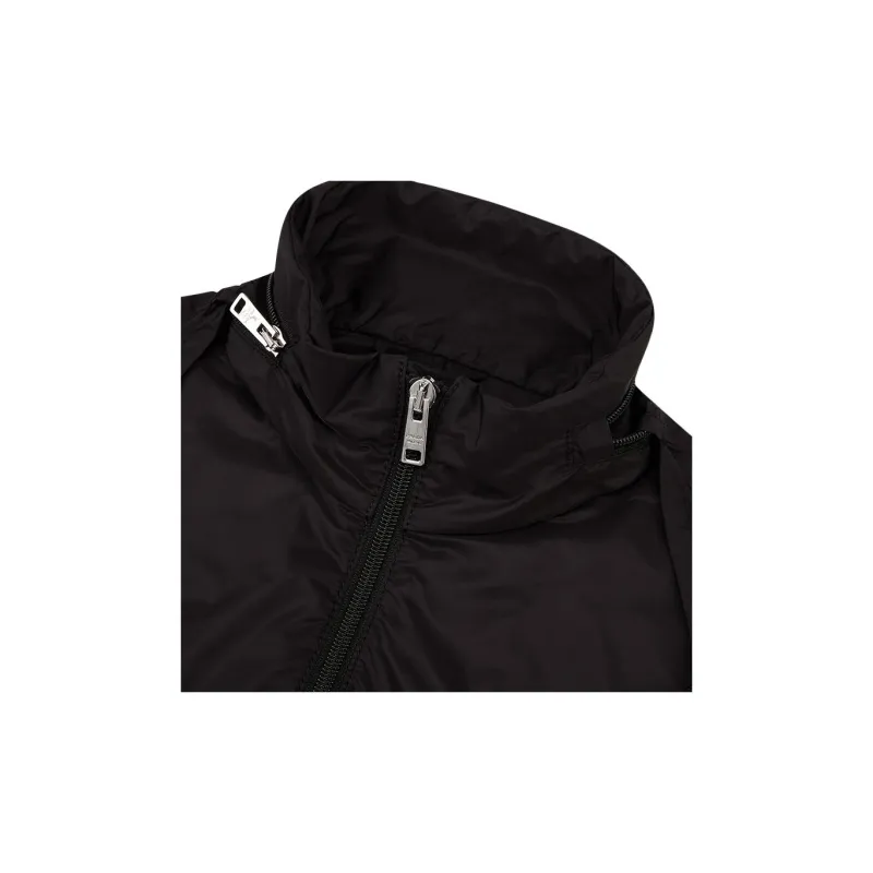 PRADA Logo Plaque Zip Up Raincoat-4