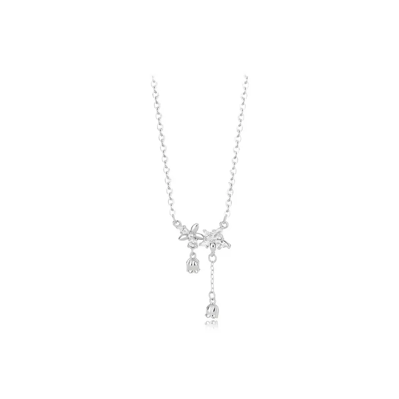 COPI S999 Fine Silver/Zircon Necklaces Unisex-0