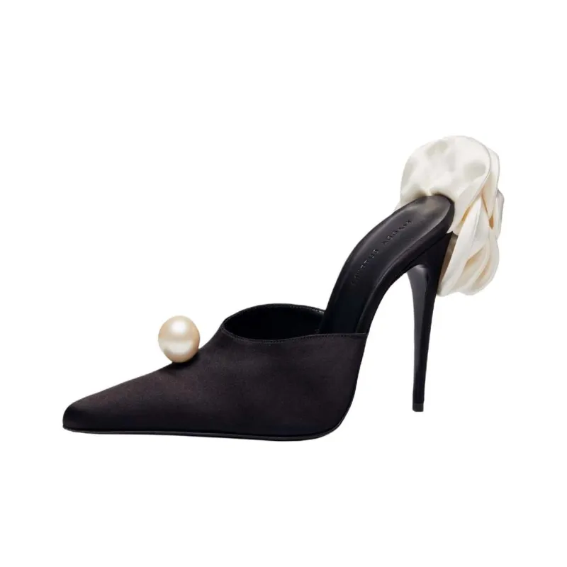 MAGDA BUTRYM Closed Toe Slippers 11cm Women's Black-2