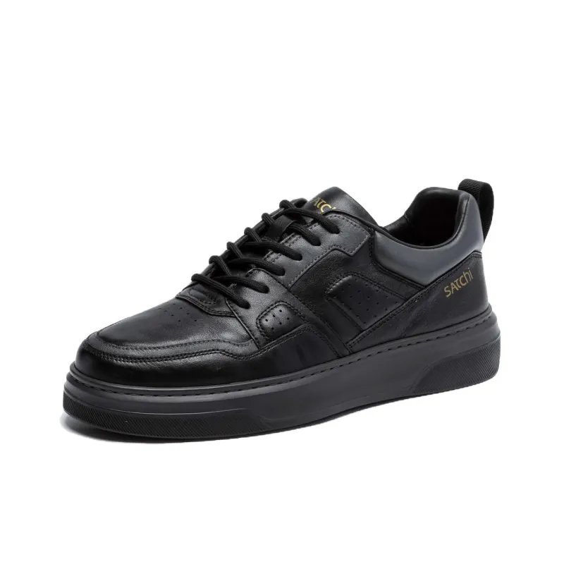 Satchi Slip Resistant Low Top Skateboard Shoes Men's Black-1