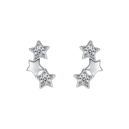 Muyan 999 Fine Silver Stud Earrings Women's