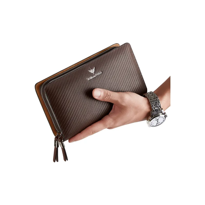 WilliamPOLO Cow Leather Large Capacity Wallet Clutch Regular Men's Multicolor-17