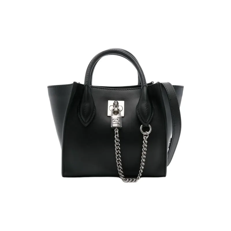 ERMANNO SCERVINO Calfskin Tote Bag, Shopping Bag, Shoulder Bag, Crossbody Bag, Handbag Mini Women's Black-0