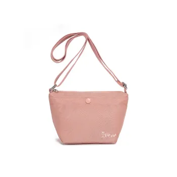 FIDO DIDO Oxford Crossbody Bag Small Size Women's Pink/Gray