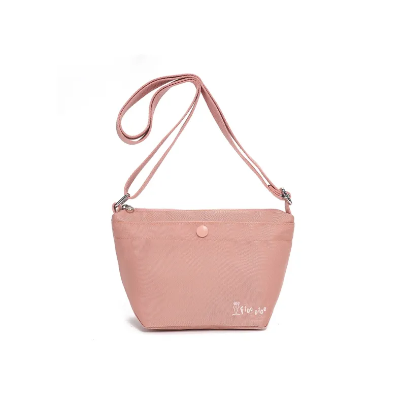 FIDO DIDO Oxford Crossbody Bag Small Size Women's Pink/Gray-0