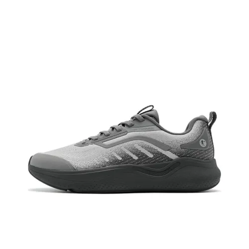 QIAODAN Slip Resistant Breathable Cushioning Low Top Casual Running Shoes Men's Gray