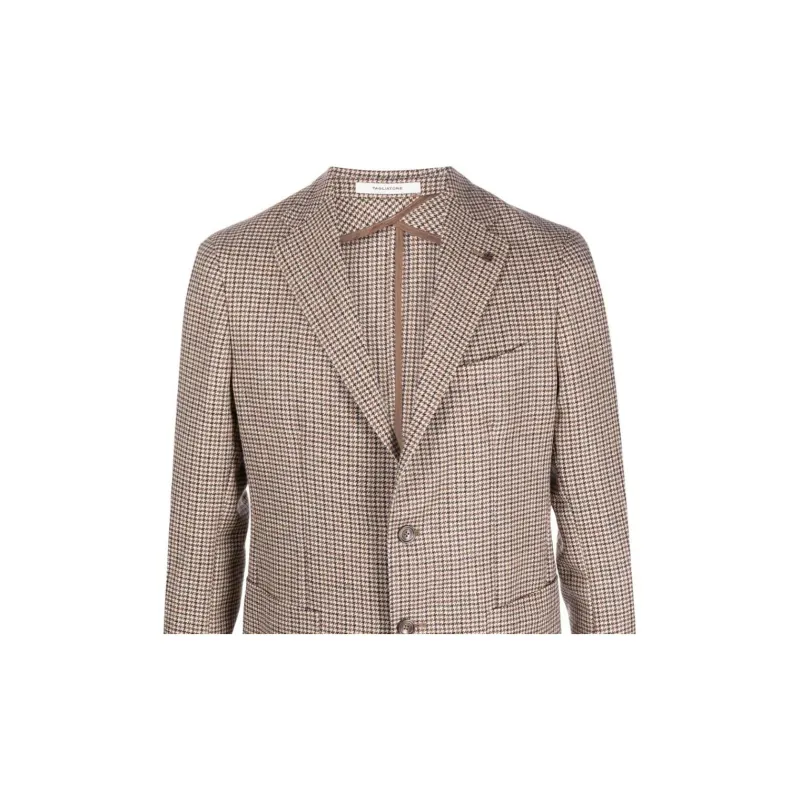 Tagliatore Micro-Houndstooth Patterned Single-Breasted Blazer-1