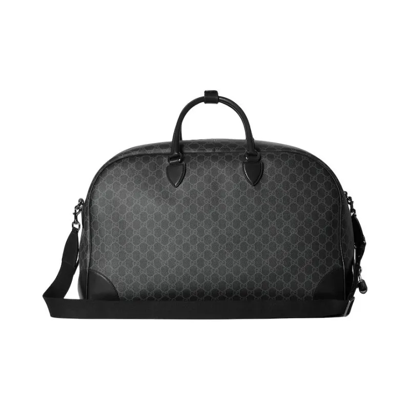 GUCCI GG Emblem Monogram Coated Fabric Travel Bag Tubas Men's Black-3