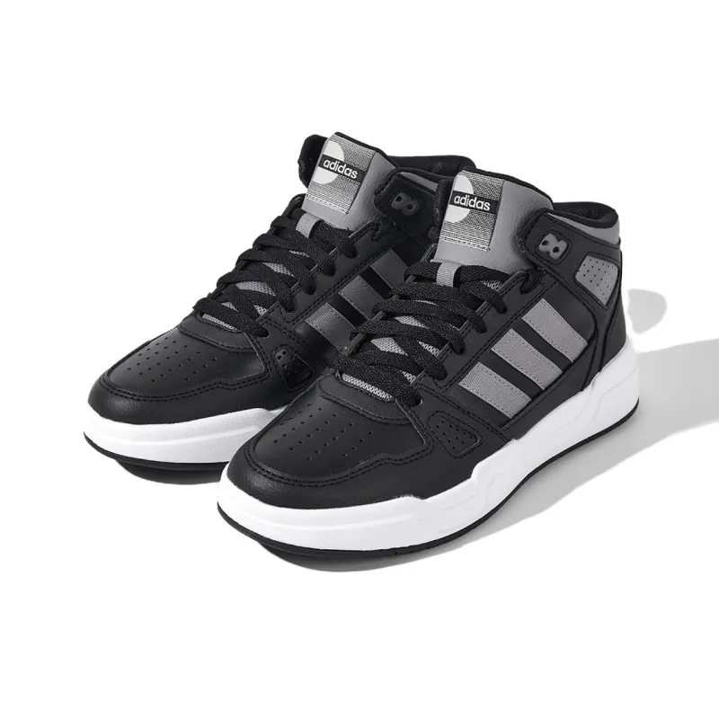 Adidas LITE BALLER Anti Slip And Wear Resistant Breathable High Top Skateboard Shoes Men's Black Gray Color-2