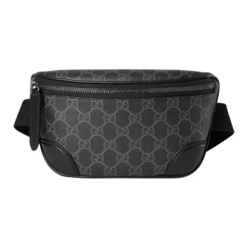 GUCCI GG Emblem Monogram Coated Fabric Fanny Pack Small Size Men's Black