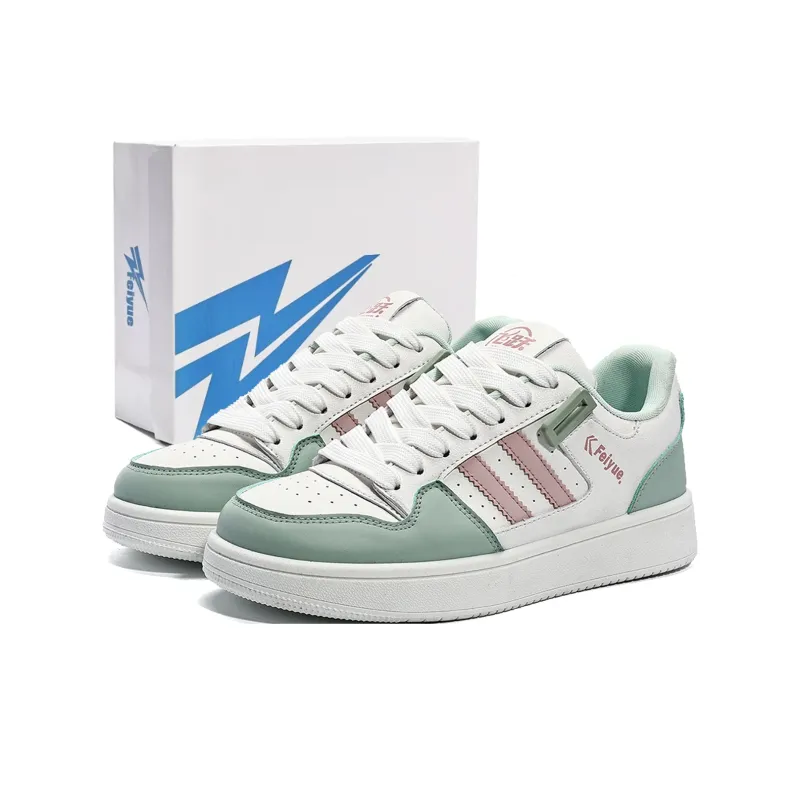 Feiyue Skateboard Shoes Women's Low Top Green/White/Black/Pink-41