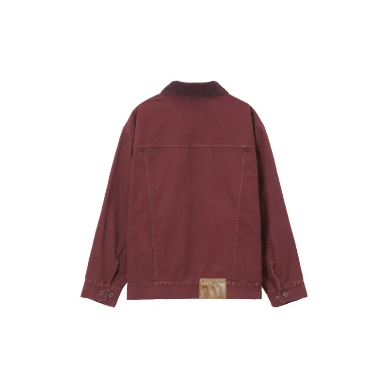 UNVESNO Jackets Unisex Burgundy Washed Red-1