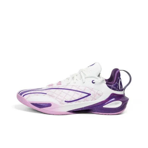 LINING Flash Strike 11 Basketball Shoes Men Low Top White Purple
