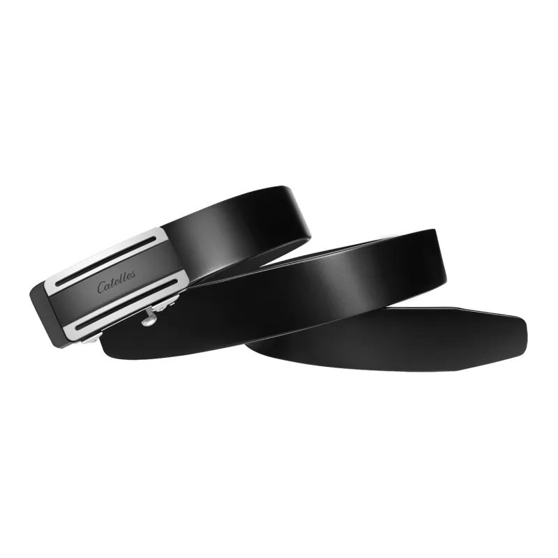 CATELLES Top Grain Cow Leather Leather Belts Men's Black/Coffee Width 3.4cm-3
