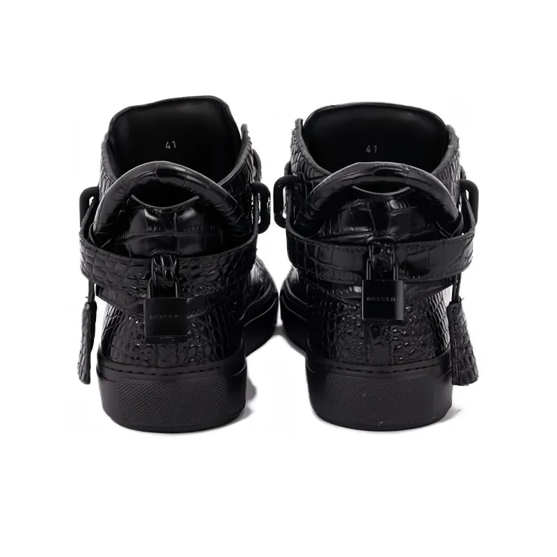 Buscemi Mid Top Skateboard Shoes Men's Black-4