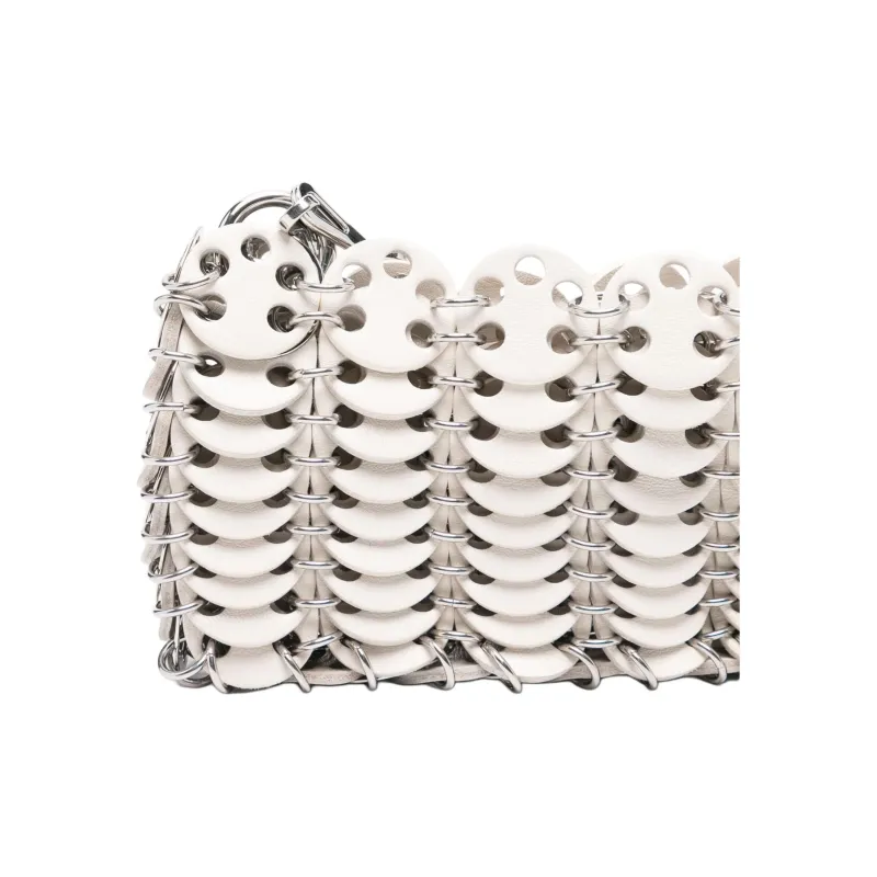 Paco Rabanne Calfskin Shoulder Bag Mini Women's White-2