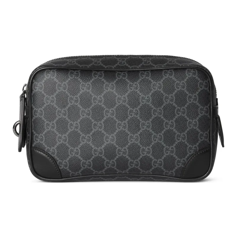 GUCCI GG Emblem Fabric Toiletry Bag Small Size Men's Black-0