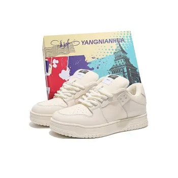 Yang Nianhua Warm Slip Resistant Cushioning Wear Resistant Low Top Skateboard Shoes Women's Beige