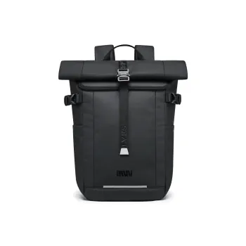 SEPTWOLVES Artificial Leather Large Capacity Backpack Commute Travel Laptop Backpack QPL Men's Black