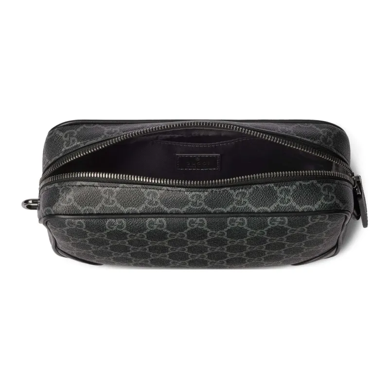 GUCCI GG Emblem Fabric Toiletry Bag Small Size Men's Black-4