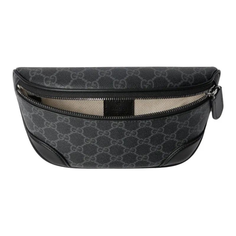 GUCCI GG Emblem Monogram Coated Fabric Fanny Pack Small Size Men's Black-4