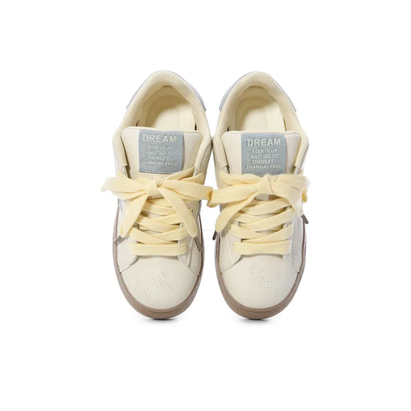 Lovely You Wear resistant And Lightweight Low Top Skateboard Shoes Women's Yellow Blue Cheeses-4