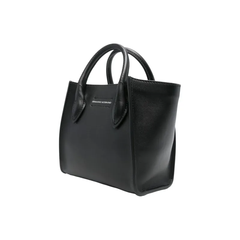 ERMANNO SCERVINO Calfskin Tote Bag, Shopping Bag, Shoulder Bag, Crossbody Bag, Handbag Mini Women's Black-1