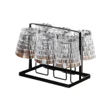 Transparent Round Stacked Cup Short Style 300ML/6 Pack+Cup Holder