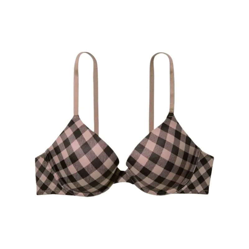 Victoria's Secret WEAR EVERYWHERE PINK Bra Women's Coffee Plaid-0