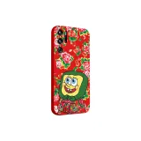 China Red-Sponge Floral Cotton Jacket