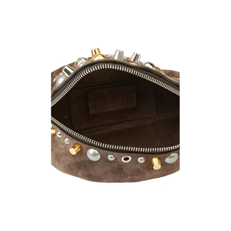 Valentino Cow Leather Fanny Pack Women's Dark Brown-3