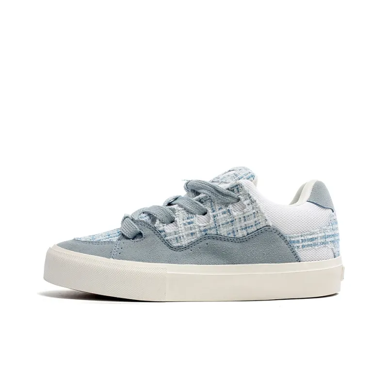 CariteSport Skateboard Shoes Unisex Low Top Ice Blue, Green, Gray, Red, Light Blue Plaid, Lake Blue-25