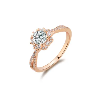 HENGMEINA 925 Sterling Silver, Moissanite Elegance Fashion Versatile Premium Ring Women's