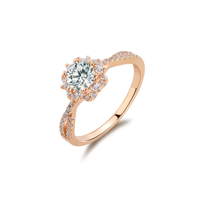 HENGMEINA 925 Sterling Silver, Moissanite Elegance Fashion Versatile Premium Ring Women's-0