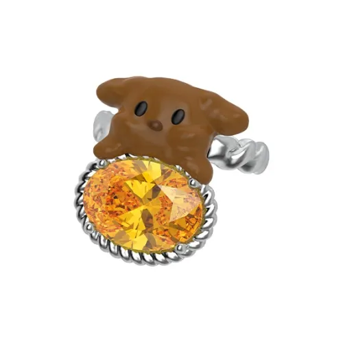 MARSEVEN 18K White Gold-Plated Copper Enamel Rings Unisex