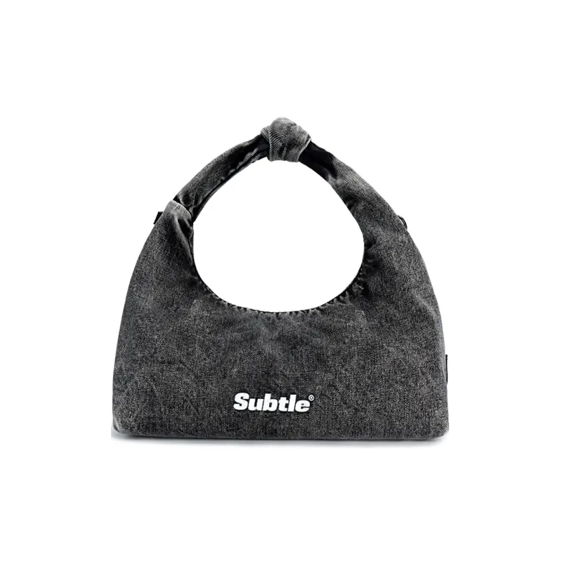Subtle Fabric Underarm Handbag, Shoulder Bag Unisex Black/Blue/Gray-0