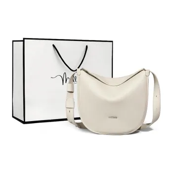 MILLIE'S Synthetic Leather Crossbody Bag Shoulder Bag Tote Saddle Bag Regular Women's White/Khaki