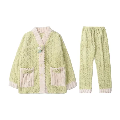 Lan Miao Pajama Set Women's Waterweed Green
