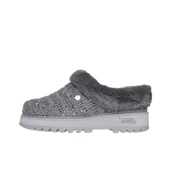 Martha Stewart x Skechers Arch Fit Slip-Resistant Wrap-toe Slippers Women's Silver Gray