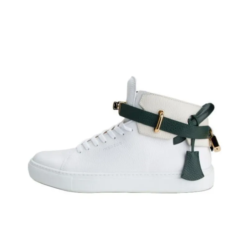 Buscemi High Top Skateboard Shoes Men's White-0