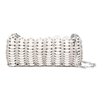 Paco Rabanne Calfskin Shoulder Bag Mini Women's White