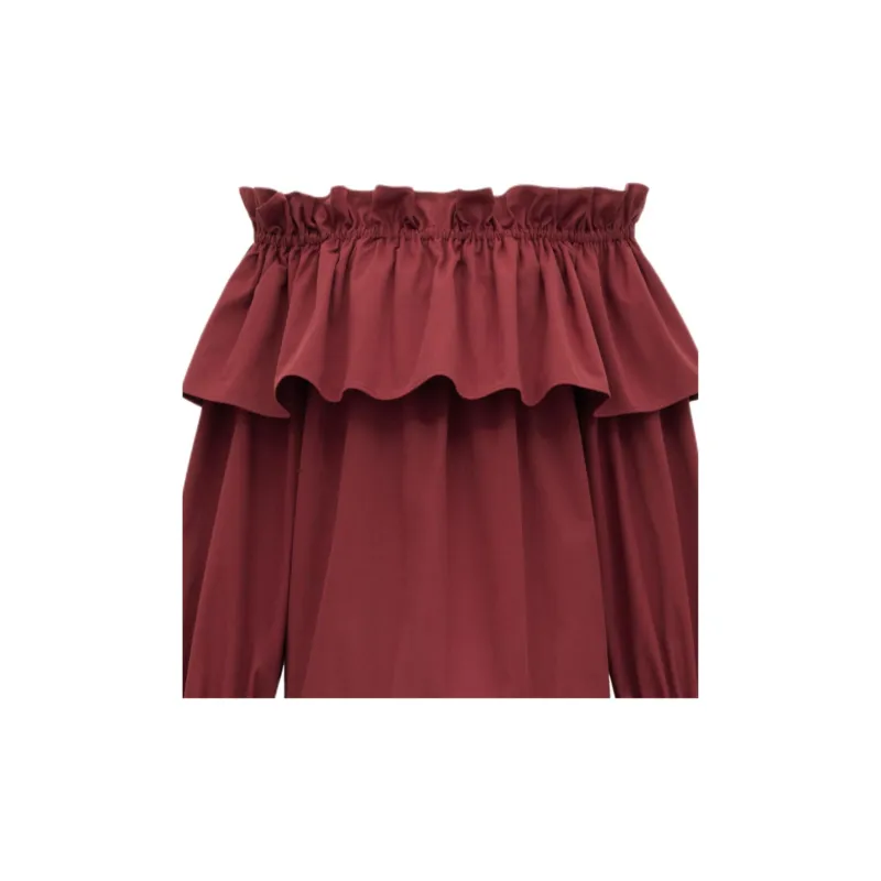 SAINT LAURENT Ruffled Cotton Mini Dress-3