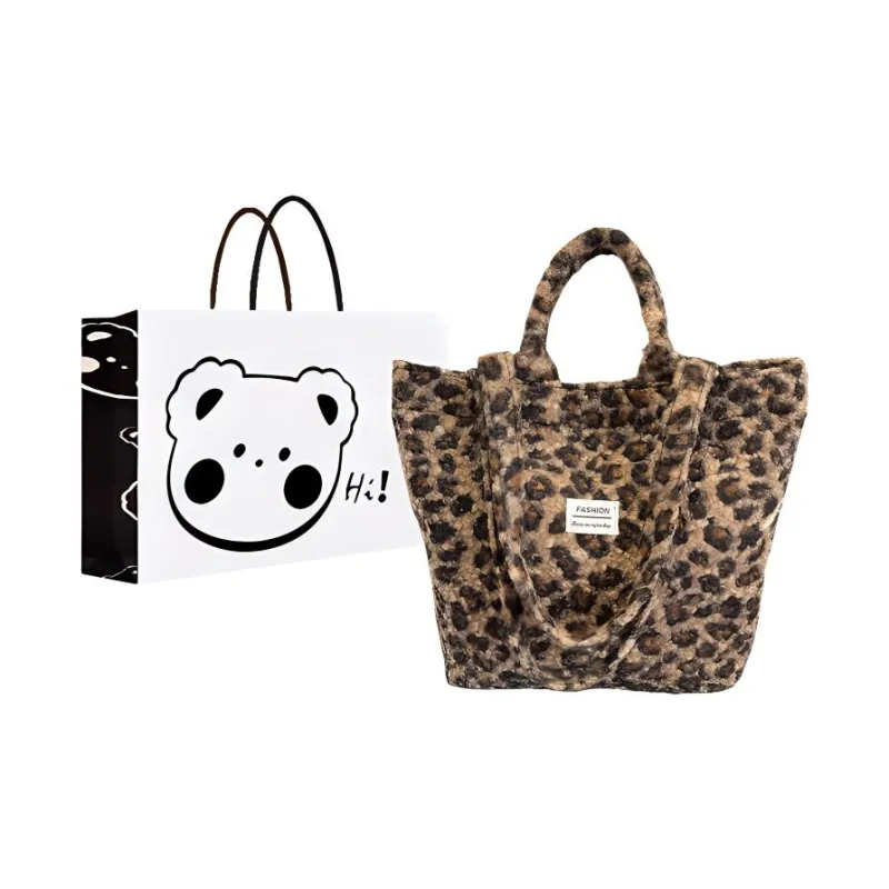 NX DOUGHNUT Fleece Fabric Premium Commute Tote, One Shoulder Handbag Large Size Women's Green/Brown/Black Gray-4