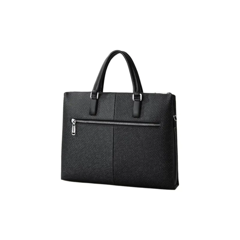 PIERRE CARDIN Cow Leather Briefcases Handbags Regular Men's Black-4