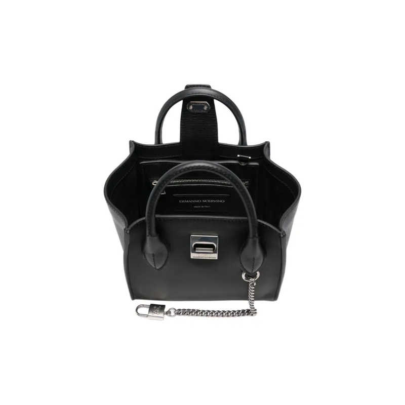 ERMANNO SCERVINO Calfskin Tote Bag, Shopping Bag, Shoulder Bag, Crossbody Bag, Handbag Mini Women's Black-2