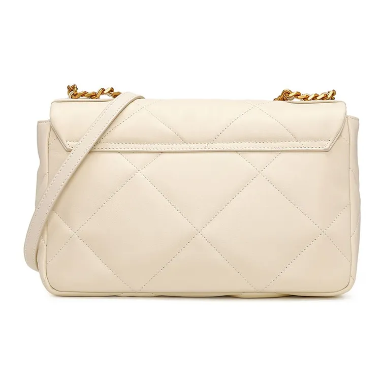 PIERRE CARDIN Cow Leather One Shoulder Crossbody Chain Bag Women's Black Ecru/Yellow Brown-11