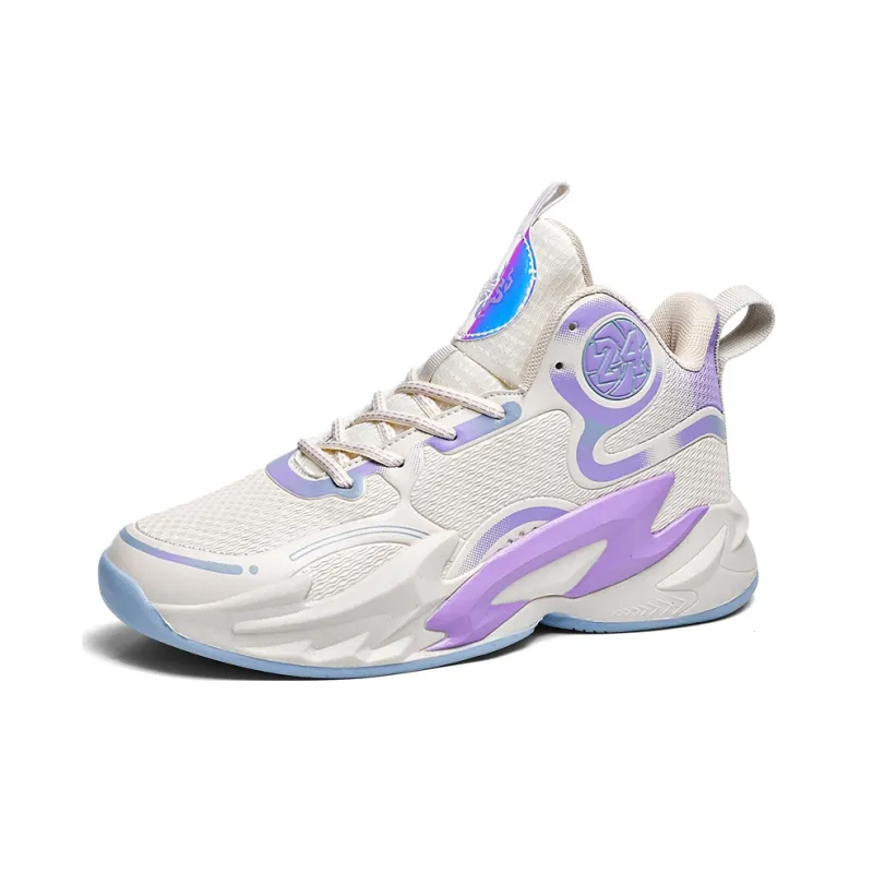 SOURCE Basketball Shoes Unisex Mid Top Purple/White/Blue-6