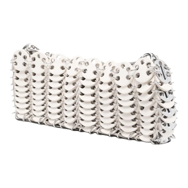 Paco Rabanne Calfskin Shoulder Bag Mini Women's White-1