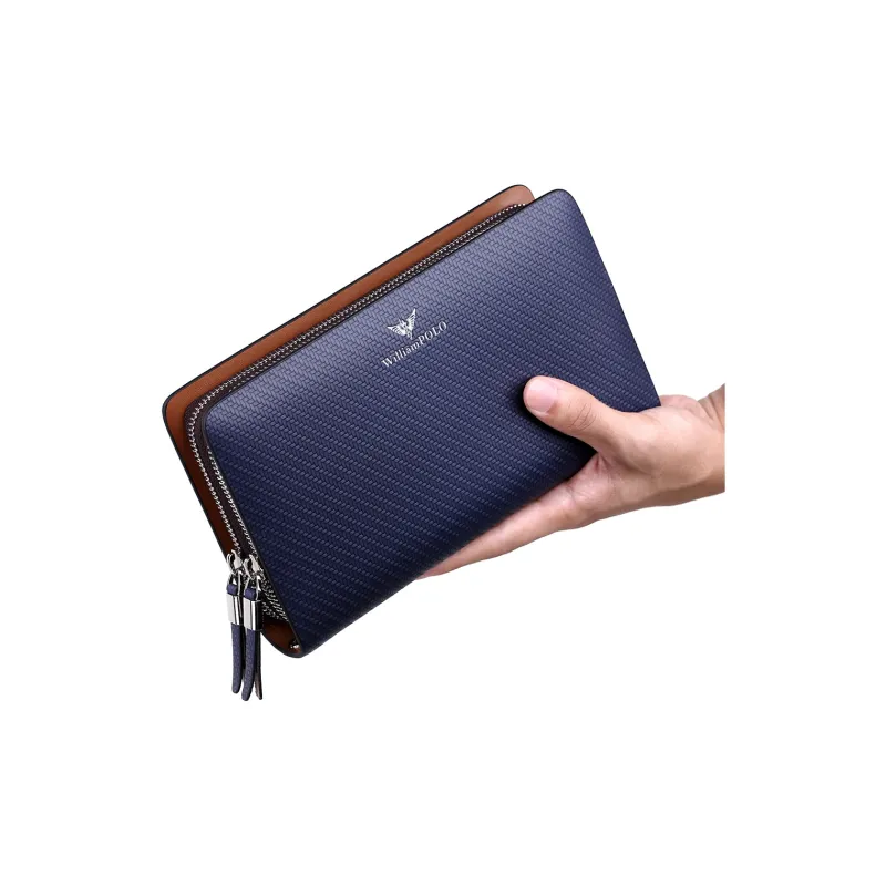 WilliamPOLO Cow Leather Large Capacity Wallet Clutch Regular Men's Multicolor-12