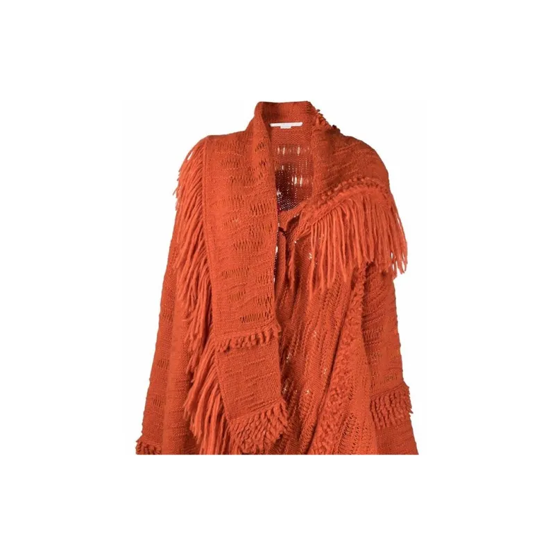Stella McCartney Asymmetric Fringed Cape-5